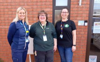 L to R: Maggs Day Centre's Gemma Lethbridge, Dianne Bennett and Jenny Pengelly