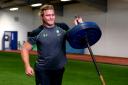 POWER: Warriors’ new signing David Denton shows his strength in a session at Sixways. Pictures: Robbie Stephenson/JMP.