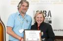 AWARD: Elizabeth Barnett of Pershore Brewery and Chris Gooch from Teme Valley Brewery.