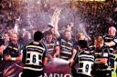 WORTH WAITING FOR: The scenes at the final whistle against Cornish Pirates when we had secured promotion will live long in our memories. 20277605