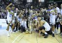 Worcester Wolves celebrate their win. Picture: KEITH HUNT