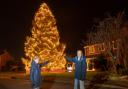 The Rowlands have vowed to light up a 50ft tree outside their house this Christmas. Credit: SWNS