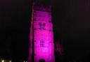 Evesham Bell Tower was lit up for Rare Disease Day on Tuesday