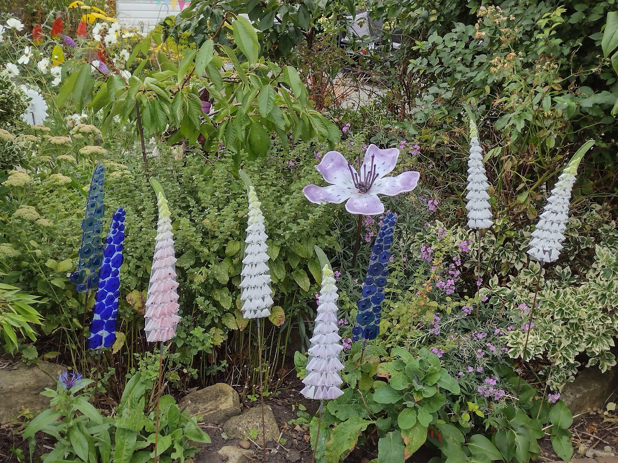 Wendy Stafford’s floral ‘sculptures’ in glass are on permanent display in her garden