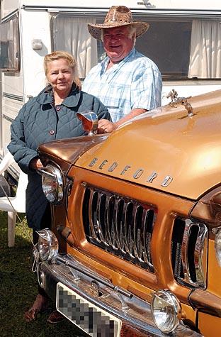 Mary and Davey Jones with their 1963 Bedford 'J'-type