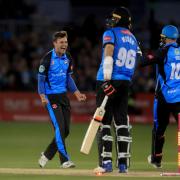 Worcestershire Rapids' Ed Barnard (left) celebrates taking the wicket of Sussex Sharks' David Wiese during the Vitality Blast T20 Quarter Final at The County Ground, Hove. PA Photo. Picture date: Friday September 6, 2019. See PA story CRICKET