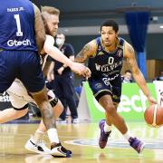 Worcester Wolves' Lamarr Kimble during his side's defeat to Bristol Flyers. Pic: JS Sport Photography
