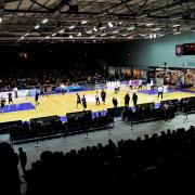 University of Worcester Arena for Worcester Wolves v Newcastle Eagles in the British Basketball League. Supplied image..