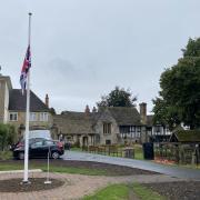 The flag outside the Almonry flies at half-mast following the death of Her Majesty The Queen