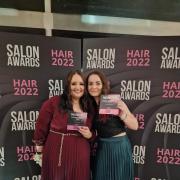 Hazel Evans and Kim O'Rourke celebrate their successes at The Salon Awards for Hair 2022