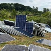 A man has been arrested following the theft of 550 solar panels