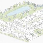 PLAN: An artist's impression with the proposed layout of the 70-home plan off Pershore Road in Evesham