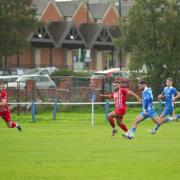 Report: Josh Willis scores for Pershore Town but his side went down 3-2 to Corsham Town