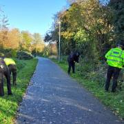 SEARCH: Evesham SNT have been sweeping antisocial behaviour hotspots for knives.
