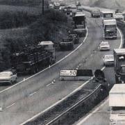 Experimenting with using the hard shoulder of what was then a two-lane M5 near Bromsgrove in 1975