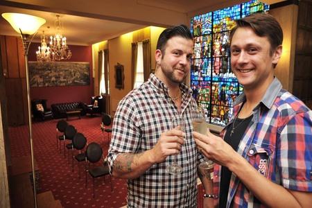 Danny Mellor and Richard Coleman in the King Charles room at Kidderminster Town Hall where they will be celebrating their wedding next month