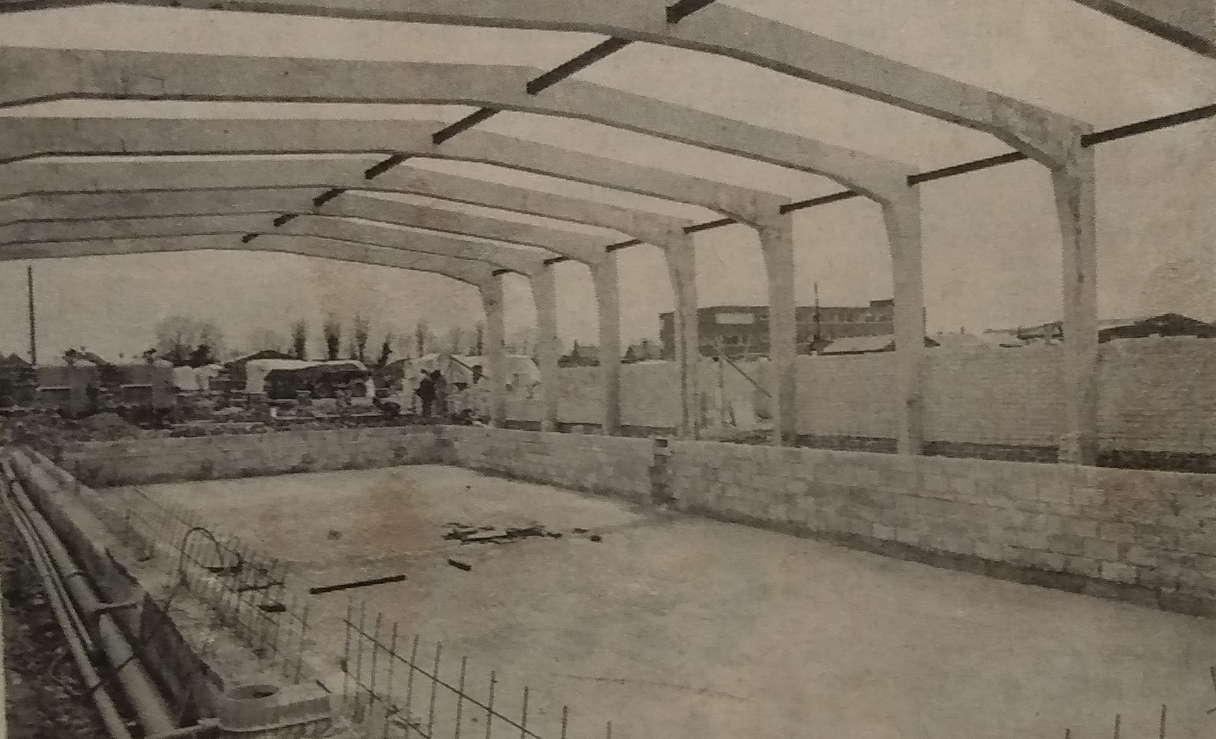 March 1977 and the new £244,000 pool is beginning to take shape