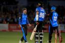 Worcestershire Rapids' Ed Barnard (left) celebrates taking the wicket of Sussex Sharks' David Wiese during the Vitality Blast T20 Quarter Final at The County Ground, Hove. PA Photo. Picture date: Friday September 6, 2019. See PA story CRICKET