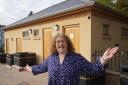 READY: Cllr Emma Stokes outside the new Waterside toilets