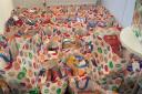 The hampers prepared by Rooftop Housing and Caring Hands in the Vale