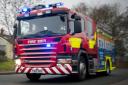 FIRE: The blaze affected a caravan and outbuildings in Evesham