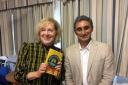 Best-selling crime writer Vaseem Khan (right) with author and festival committee member, Helen Yendall, during last year's festival