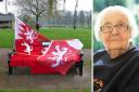 A bench commemorating the work of Iris Pinkstone has been unveiled at Abbey Park in Evesham