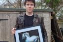Evesham New College student Caspian Groom has seen his artwork go on display at a gallery