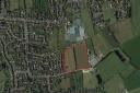 HOMES: The fields (highlighted in red) off Brewers Lane in Badsney near Evesham where up to 75 new homes could be built