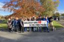 PROTEST: The protest against the broadband poles being installed in Willersey