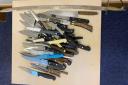 A large number of knives were taken from Evesham shops.