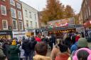 QUEUES: Roly Poly Eats, on High Street, saw massive queues on day three of the Worcester Victorian Christmas Fayre.