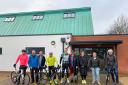 The Worcester leg of the charity cycle to Rome starts from Whittington Community Hall.