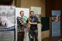 OVER TO YOU: Douglas Mackay hands over the mantle to Pershore College horticulture student Owen Groves.