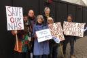 ‘Keep Our NHS Public’ campaigners in Evesham on Saturday, January 28