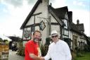 The Fleece Inn is hoping to welcome 1,000 Nigels later this month in a bid to smash the world record. Pictured: Nigel Smith with musician Nigel Walton