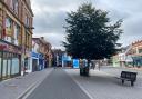 Evesham High Street on the day of the Queen's funeral