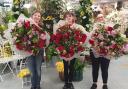 Staff at Sliver Birch at BHGS with the bumper bouquets