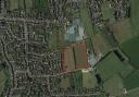 HOMES: The fields (highlighted in red) off Brewers Lane in Badsney near Evesham where up to 75 new homes could be built