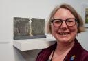 Honeybourne-based Claire Poore pictured with one of her pieces, 'Wall'