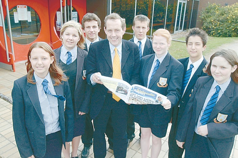 MP Peter Luff visited Prince Henry’s High School in October 2002, when he met, among others Amy Lown, Sam Parsons, Daniel Antonelli, Chris Hesketh, Jenny Bomyer, Ed Hancox and Selina Exon