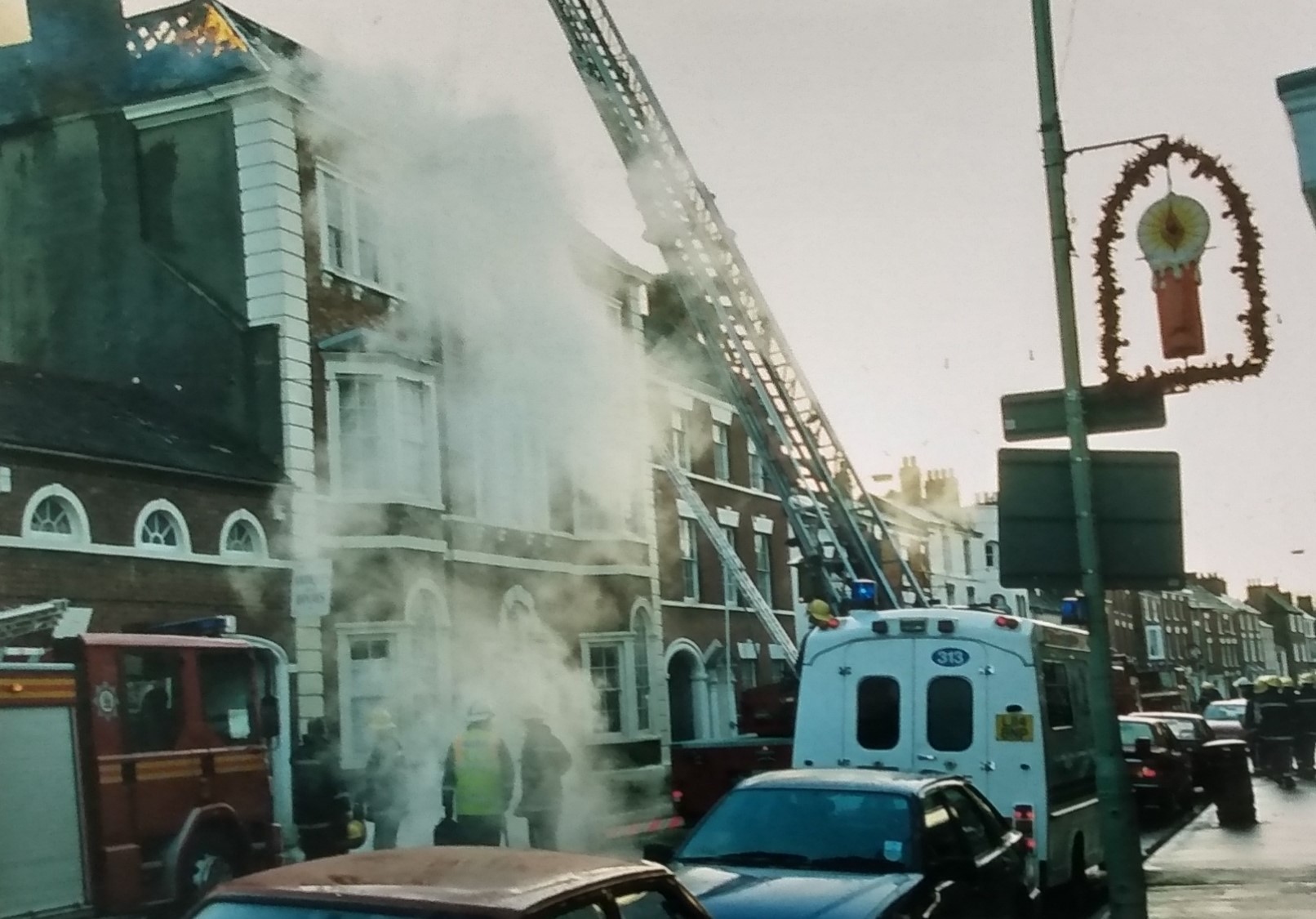 January 1999 and firefighters from across Worcestershire were drafted in to help tackle a blaze at Perrott House in Pershore’s Bridge Street