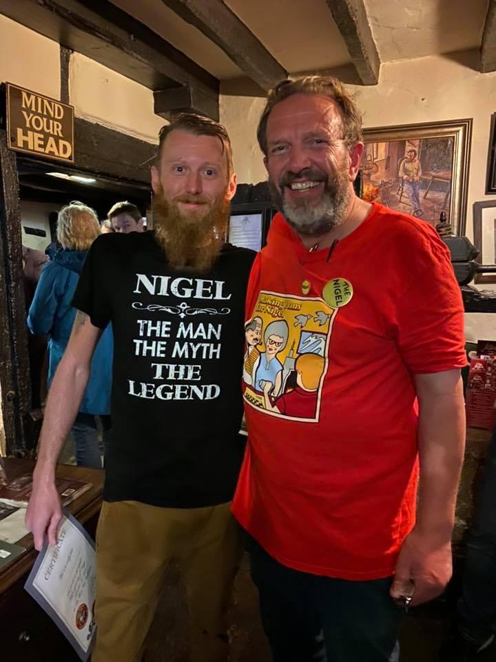 Pub landlord Nigel Smith with, you guessed it, a fellow Nigel at the 2019 event