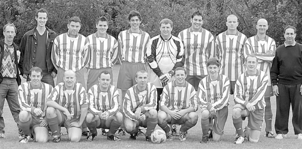 Quinton FC line up for the cameras in October 2002