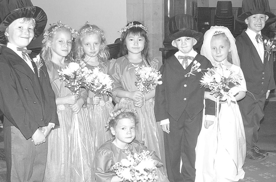 Swan Lane First School pupils took part in a mock wedding as part was part of the school’s religious education theme Celebrations in October 2005