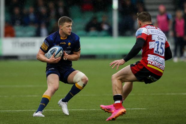 Evesham Journal: Noah Heward in action against Gloucester Rugby in round three of the Gallagher Premiership.