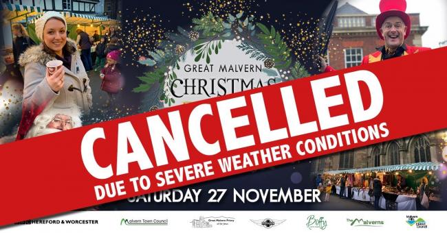 CANCELLED: Malvern Christmas lights switch-on postponed due to 'severe weather conditions'