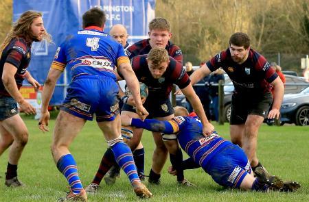 Evesham Journal: Marcus Harris takes on the defence. Photo: Roland Bailey