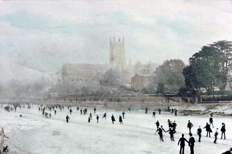 February 21 1883 River Severn freezes over at Worcester and the skaters come out to play