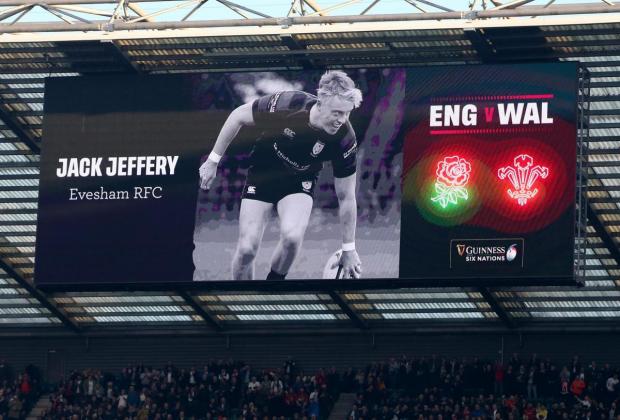 Evesham Journal: A tribute was held for Jack Jeffery before England's Six Nations clash with Wales in February